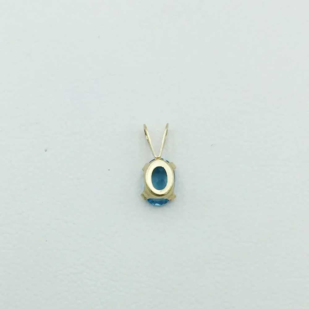 14K Blue Topaz Pendant - image 2