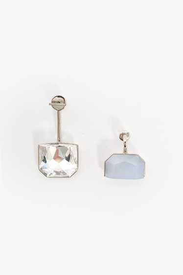 Christian Dior Silver Toned Crystal/Lilac Enamel … - image 1