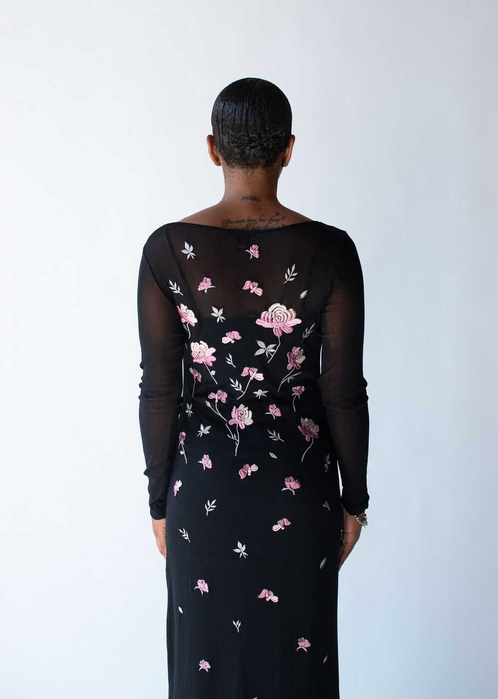 1990s Embroidered Mesh Dress | Vivienne Tam - image 4