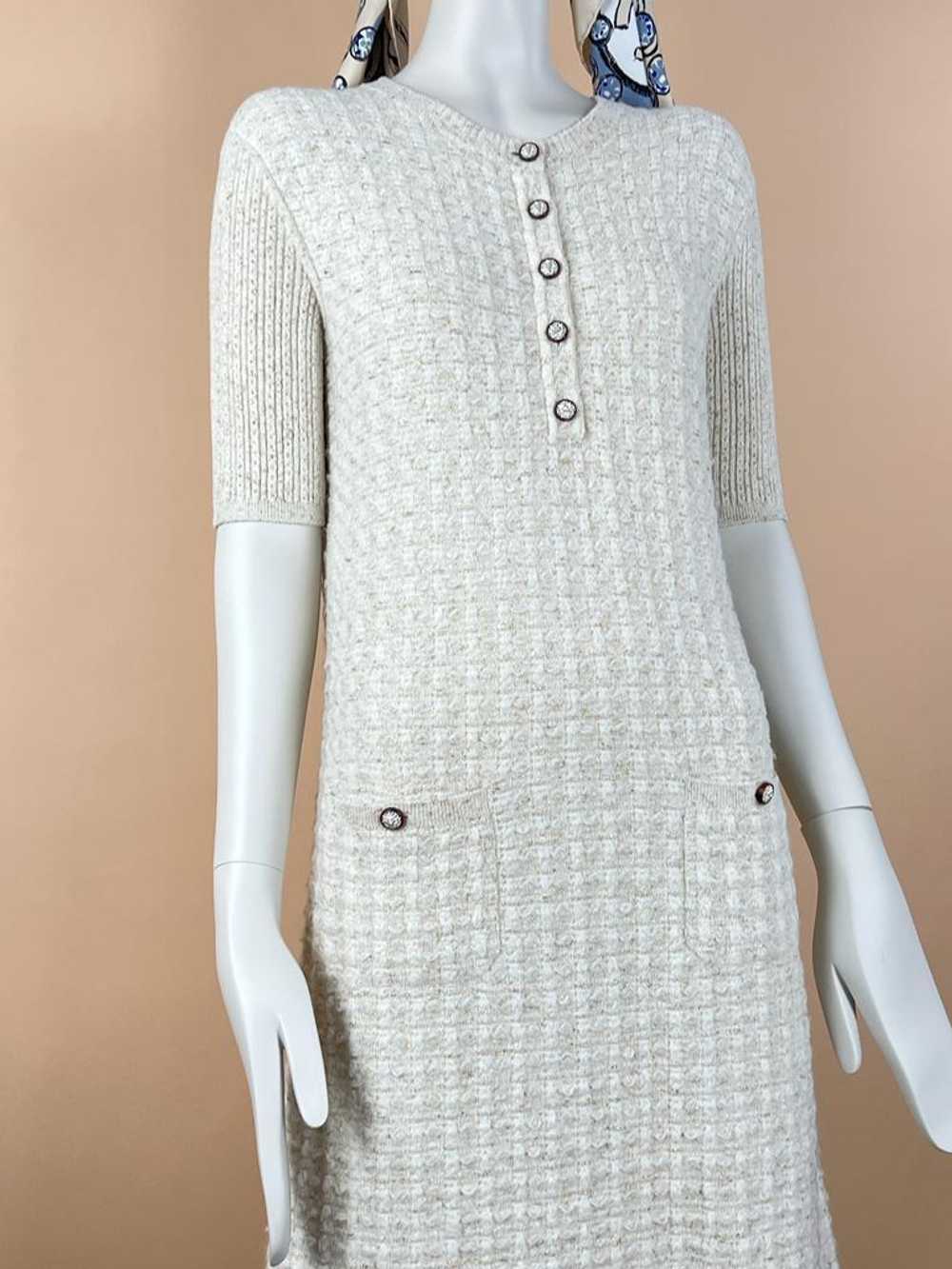 Chanel Paris/Cosmopolite Beige Knitted Dress - image 6