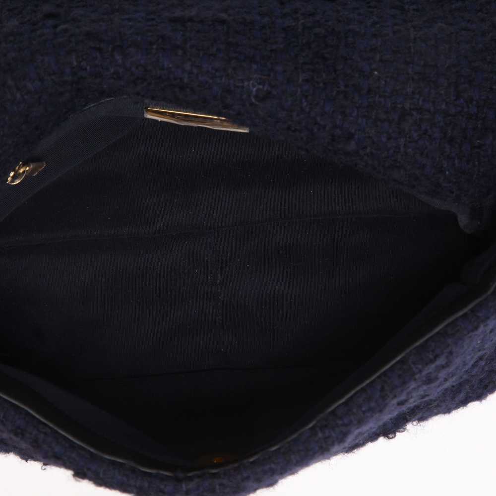 Chanel 19 shoulder bag in navy blue jersey canvas… - image 9