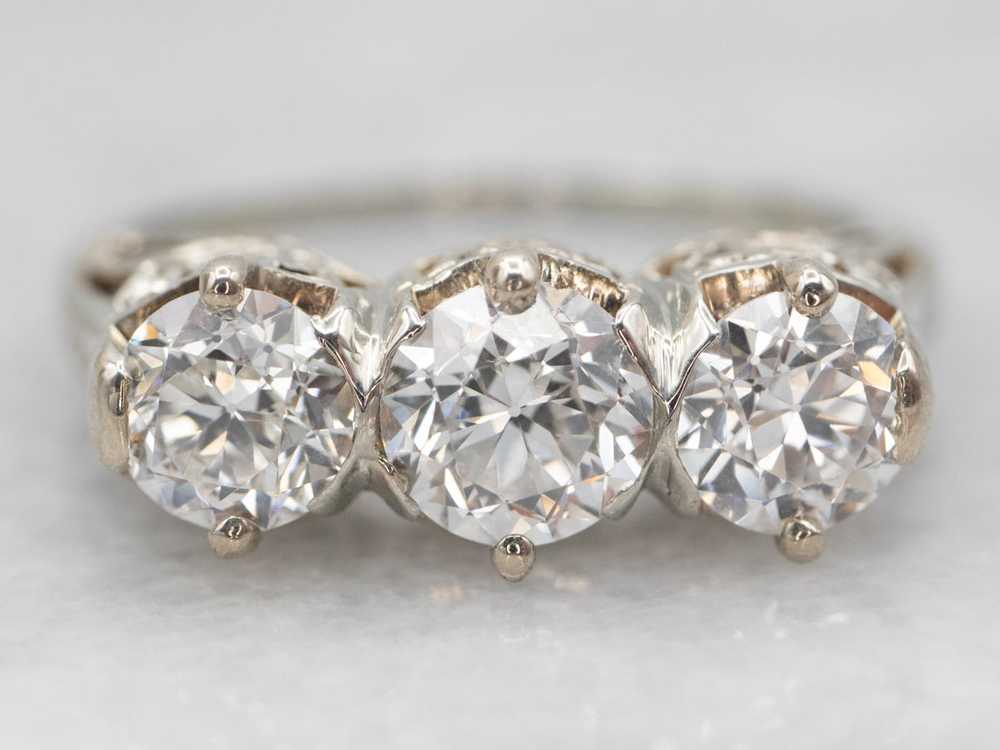Art Deco Era Old Mine Cut Diamond Engagement Ring - image 1