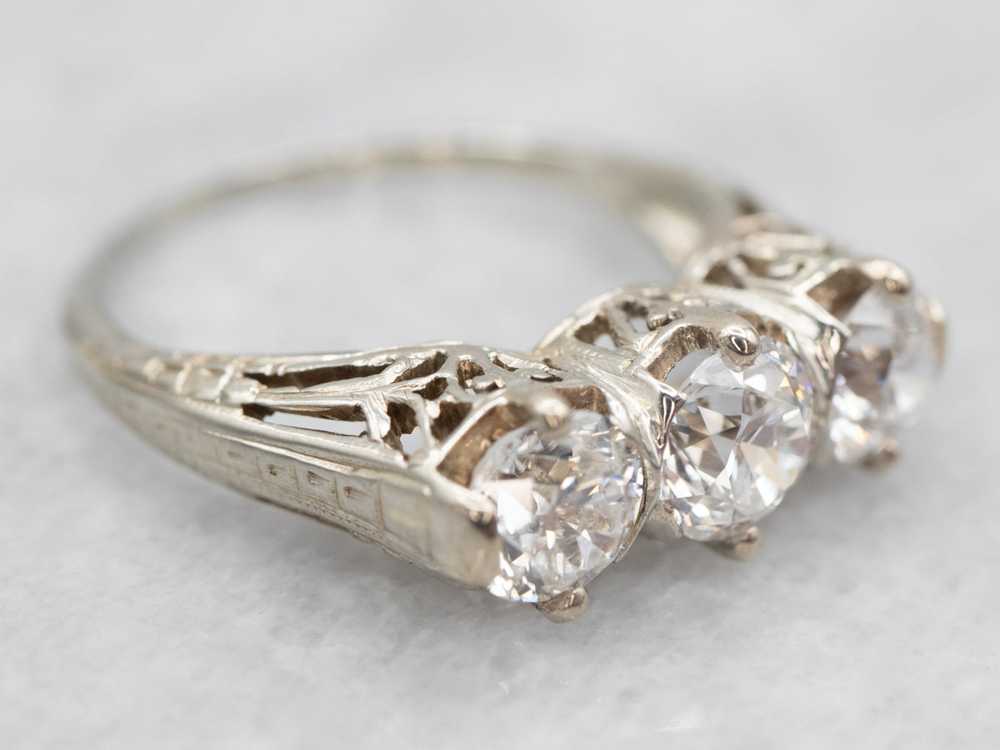 Art Deco Era Old Mine Cut Diamond Engagement Ring - image 2