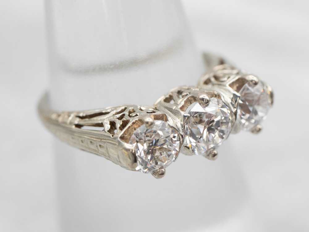 Art Deco Era Old Mine Cut Diamond Engagement Ring - image 3