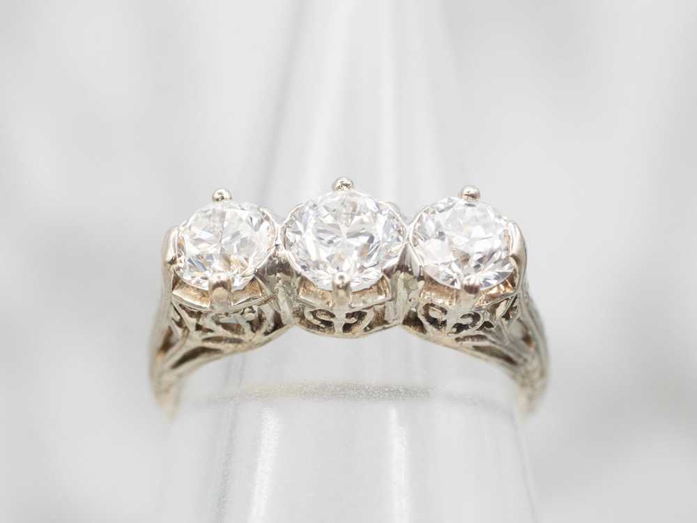 Art Deco Era Old Mine Cut Diamond Engagement Ring - image 4