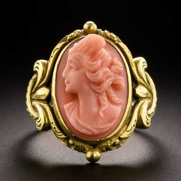 Art Nouveau Coral Cameo Ring by Jones and Woodland