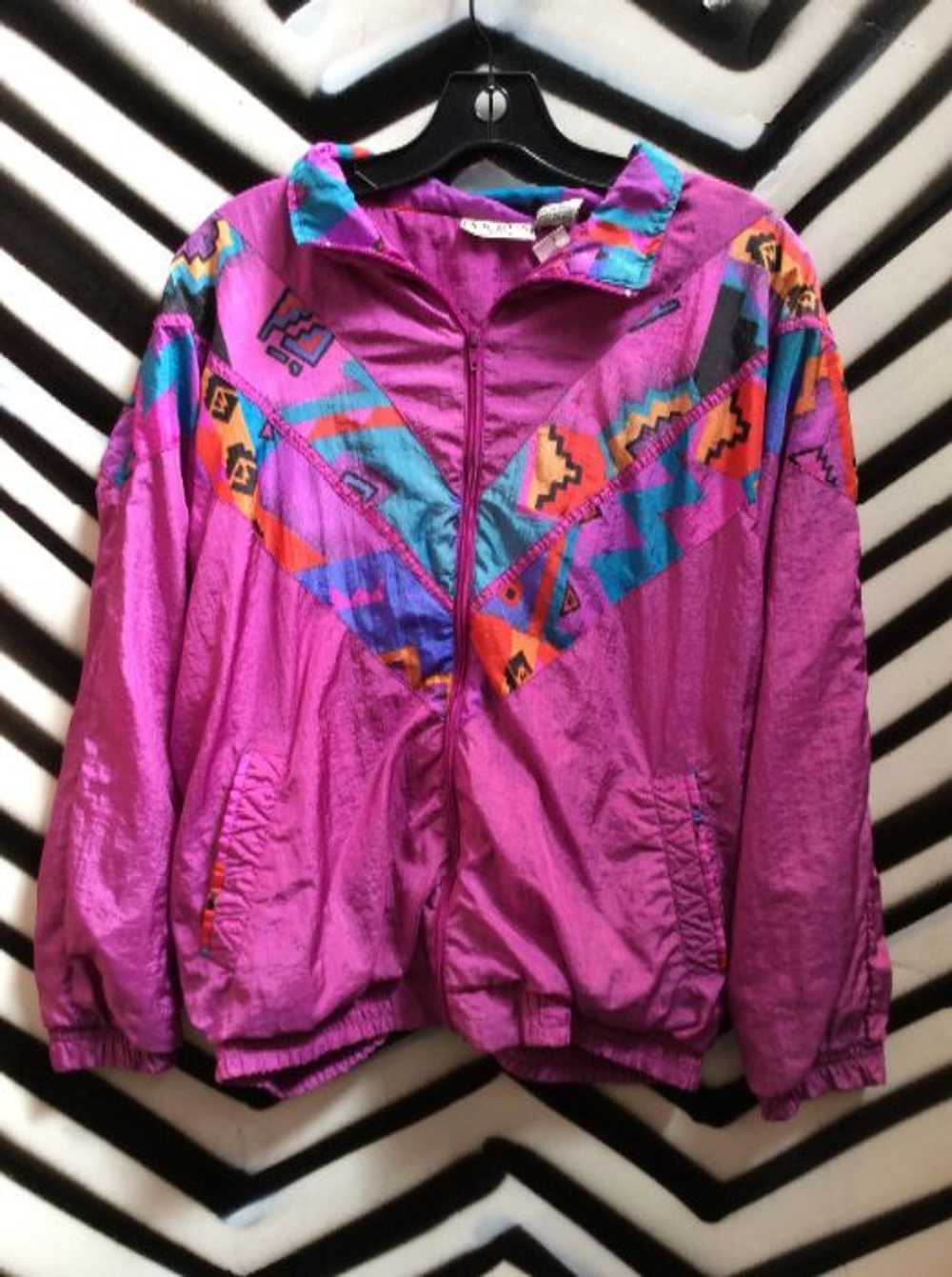 NEON AZTEC PRINT WINDBREAKER - image 1