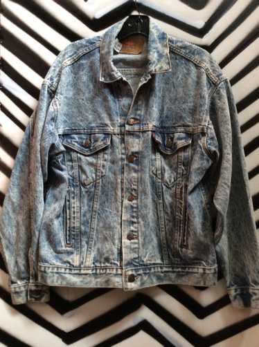 CLASSIC FIT DENIM JACKET MARBLE ACID WASH - image 1