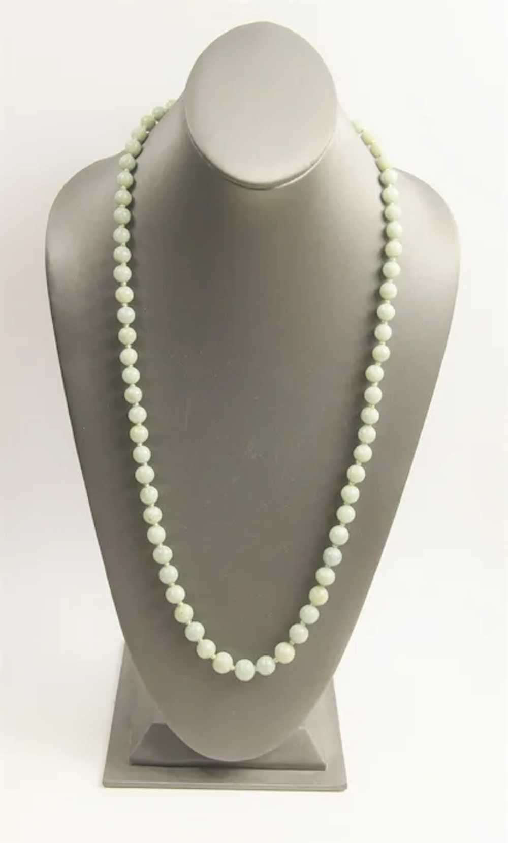 14kt Gold Clasp & Jade Bead Necklace - image 3