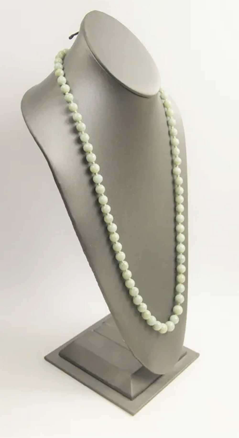 14kt Gold Clasp & Jade Bead Necklace - image 4