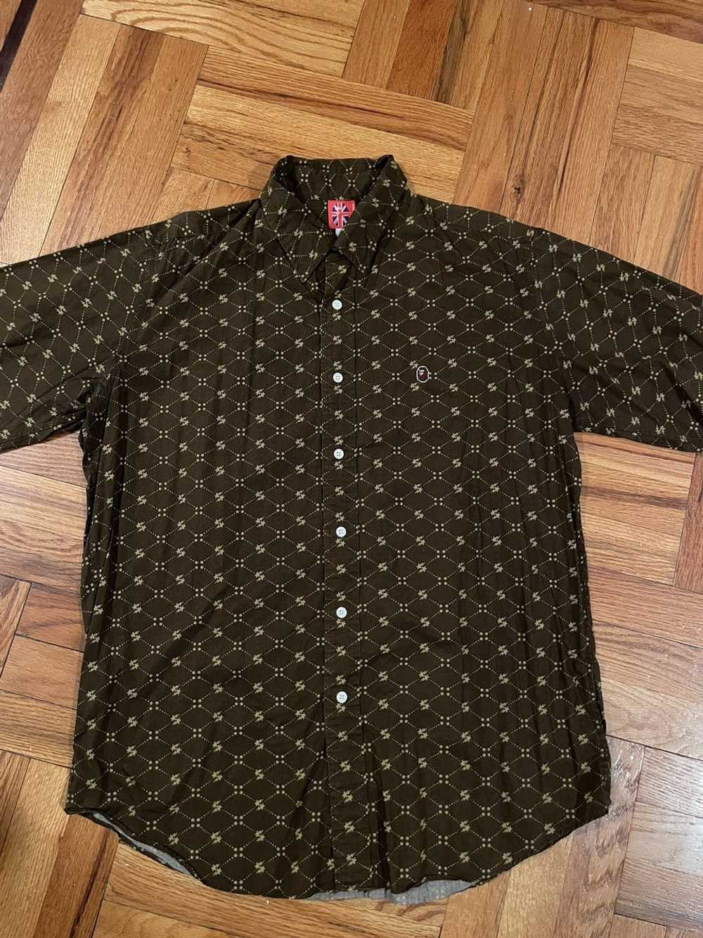 Bape Monogram Short Sleeve Button Up Shirt - image 1