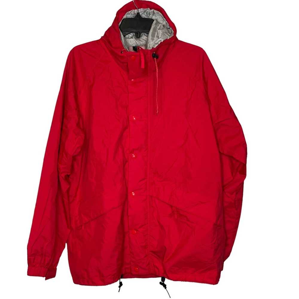 L.L. Bean L.L Bean Stowaway Hooded Raincoat Red Z… - image 1