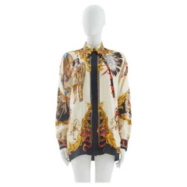 GIANNI VERSACE F/W '91 Barocco Collection Gold + Black Silk Blouse —  Garment