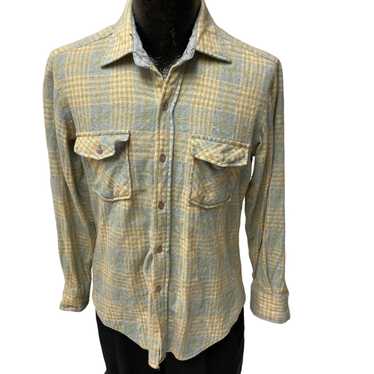 Unkwn 60's Ponderosa Blue SHADOW PLAID Hunting Wo… - image 1