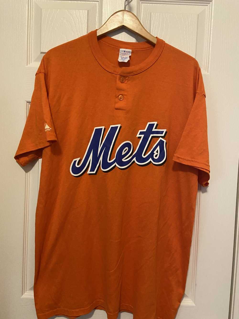 Majestic Vintage New York Mets Orange Graphic Hen… - image 1