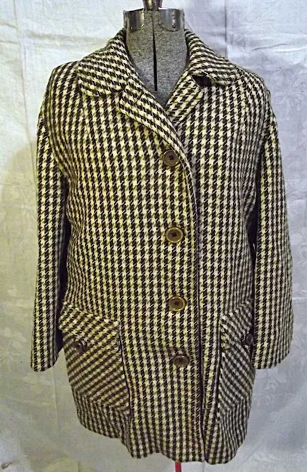 1960s Wyn Brooke Casuals Womens Tweed Wool Car Co… - image 2