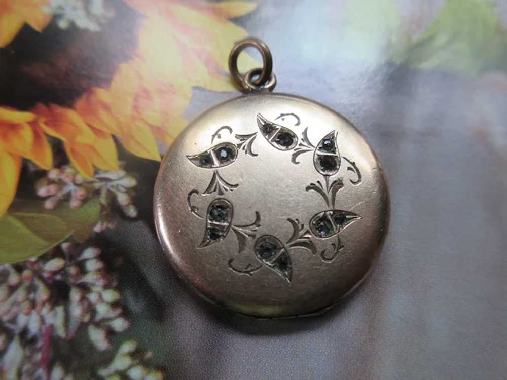 Antique Paste Picture Locket in Gold Fill - image 3