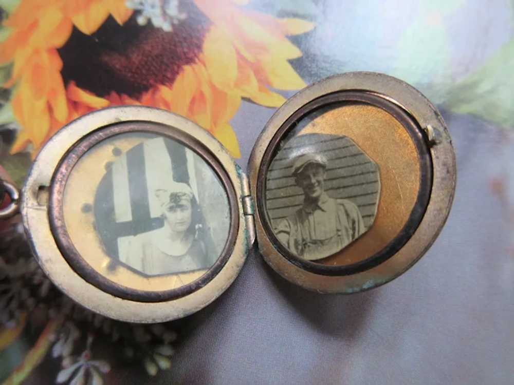 Antique Paste Picture Locket in Gold Fill - image 7