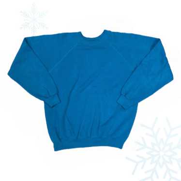 Vintage Hanes Baby Blue Blank Crewneck Sweatshirt… - image 1
