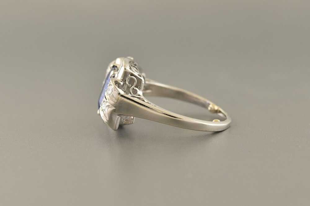Vintage Sapphire & Diamond Ring - image 2