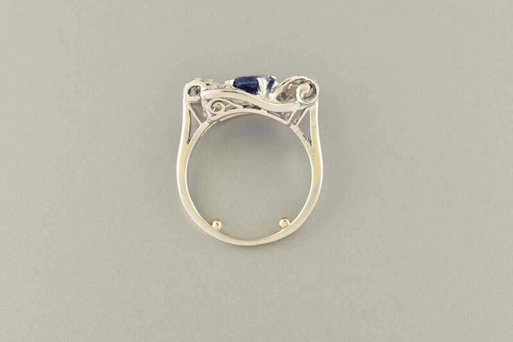 Vintage Sapphire & Diamond Ring - image 4