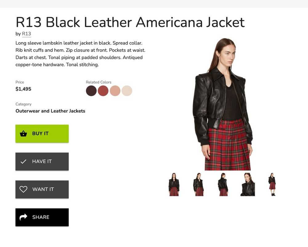 R13 CROPPED AMERICANA JACKET WITH SHOULDER PADS - image 6