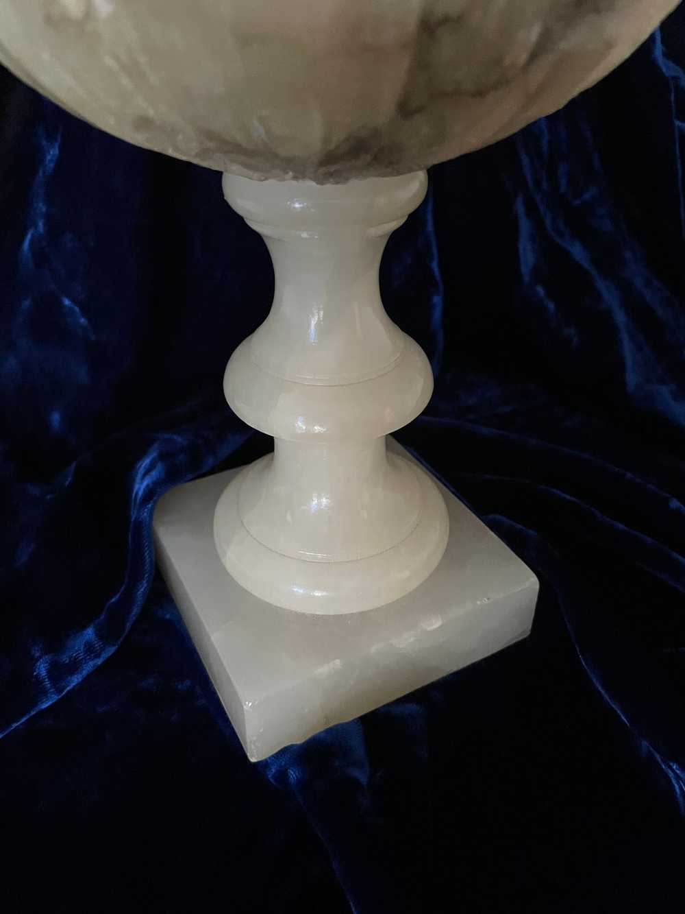 Art Deco 1930s Carved Alabaster Tulip Table Lamp - image 6