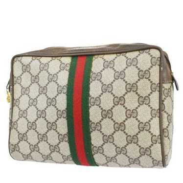 Gucci Red GG Canvas Cosmetic Pouch Leather Cloth Pony-style calfskin Cloth  ref.217172 - Joli Closet