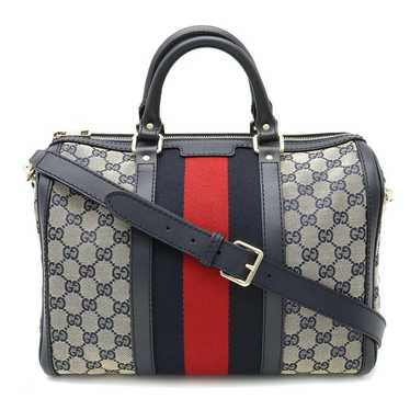 Gucci Boston Bag Sherry Line Leather Size Medium Vintage 1930-1960