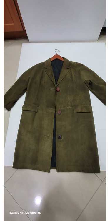 Vintage Vintage Tilopel Olive Green Suede Coat Rar