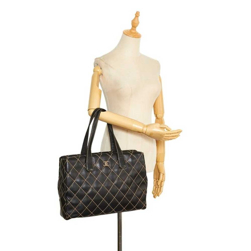 Chanel Chanel Wild Stitch Tote Bag Black Leather - image 11