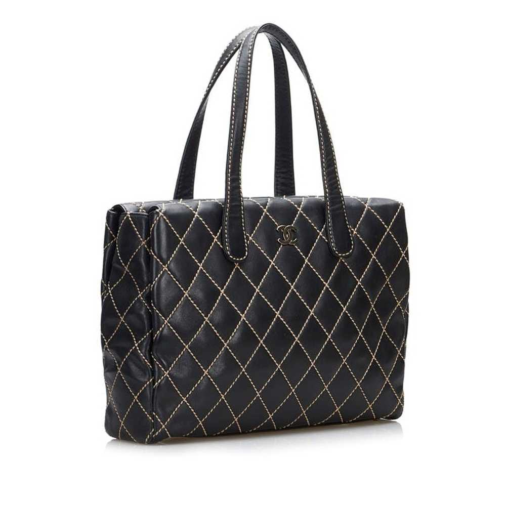 Chanel Chanel Wild Stitch Tote Bag Black Leather - image 2