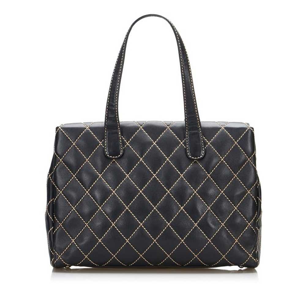 Chanel Chanel Wild Stitch Tote Bag Black Leather - image 3