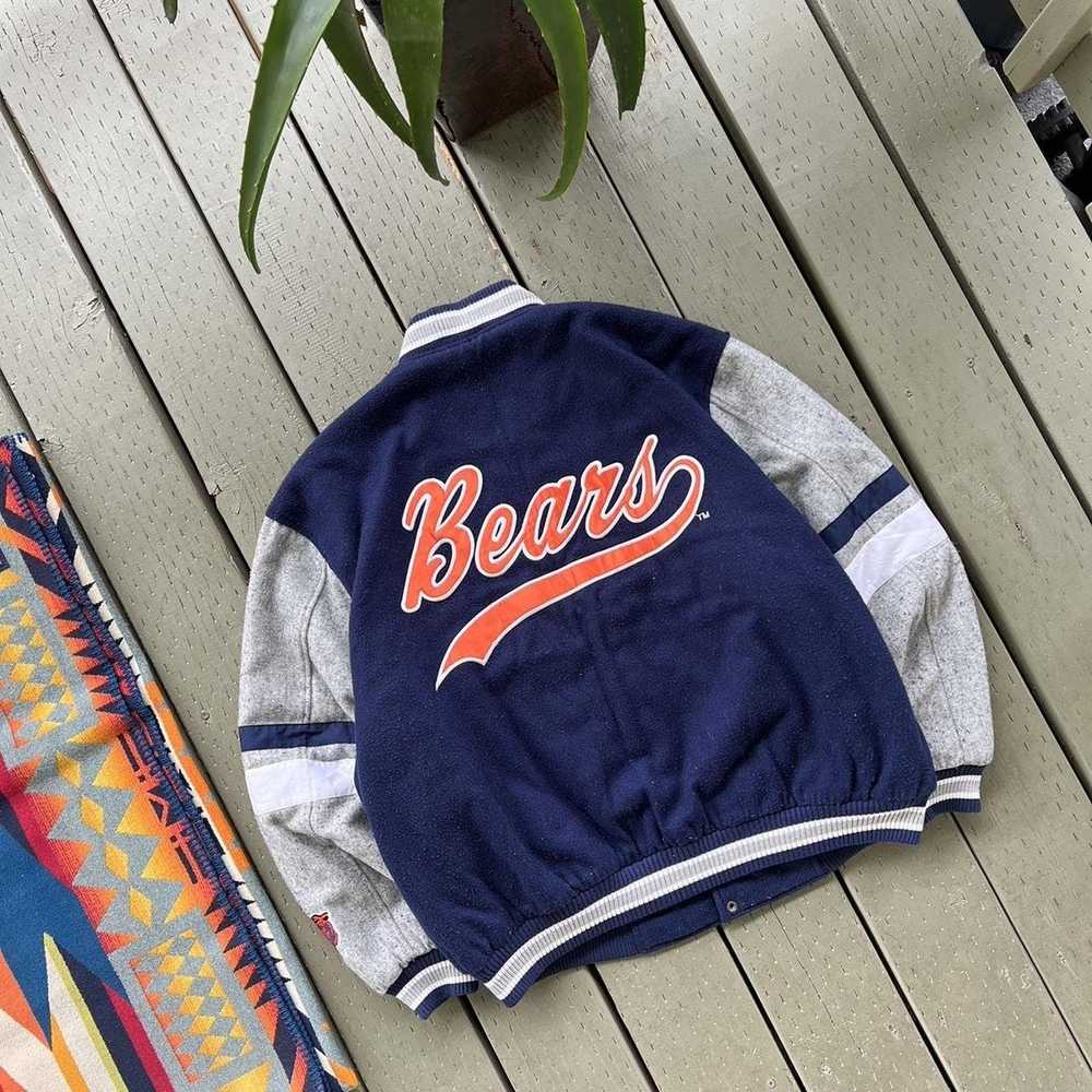 Vintage Navy Chicago Bears Jacket With Snap Enclosures 