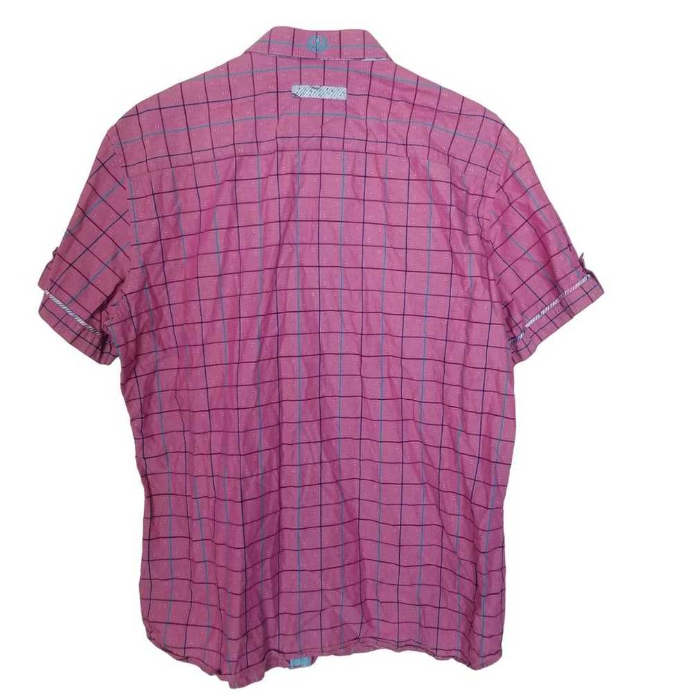 Au Noir Au Noir Mens 5 Pink Checkered Short Sleev… - image 9