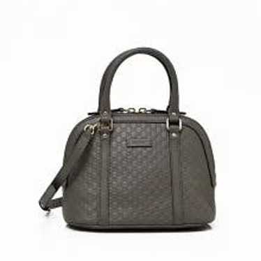 Gucci GG Black Leather Microshima Unisex Crossbody Bag 449413