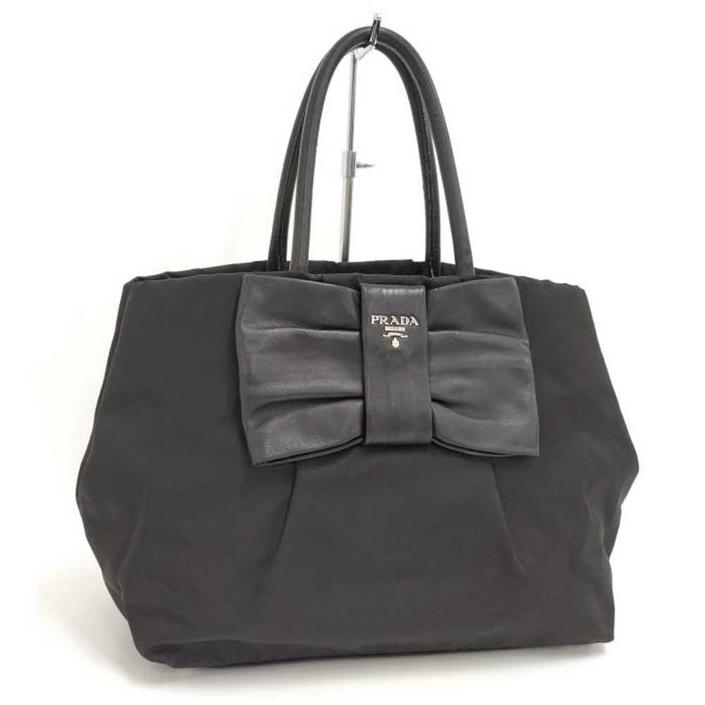 Prada Prada Tote Ribbon Handbag Nylon Black - image 1