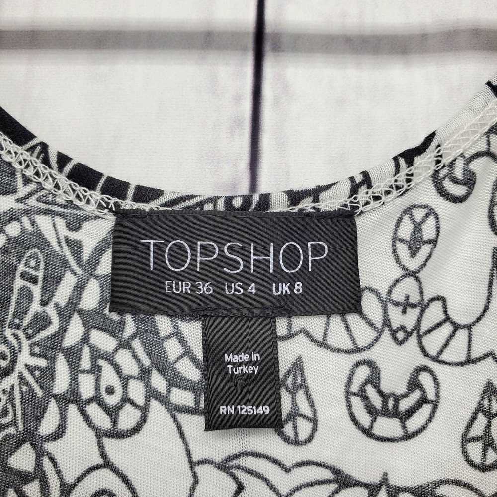 Topshop TopShop Sugar Skull Scoop Neck Semi Sheer… - image 3