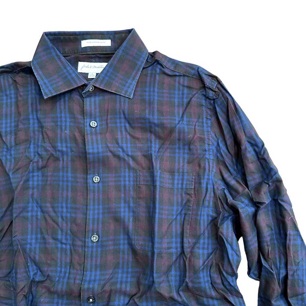 John Weitz John W. Nordstrom Plaid Blue Red Long … - image 3