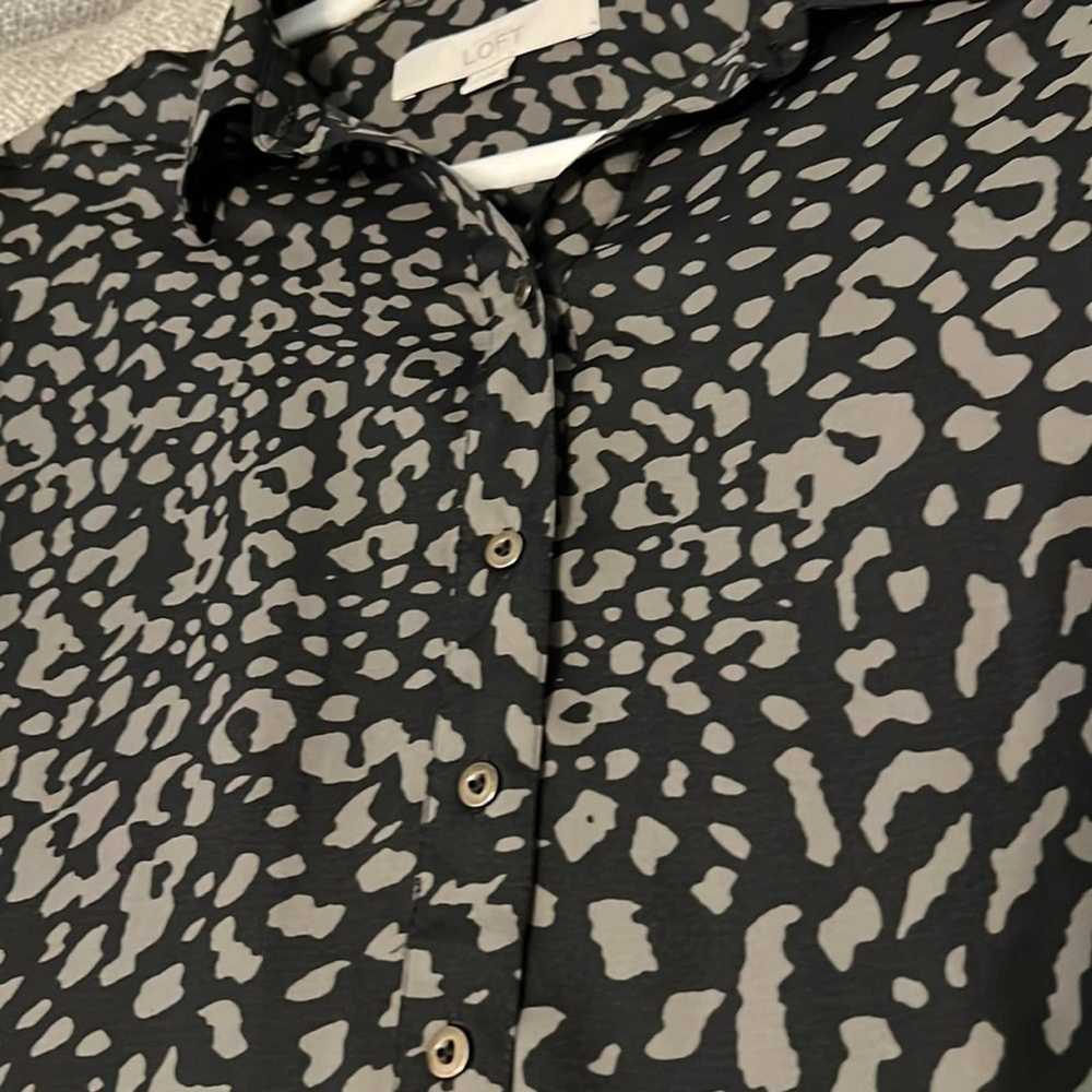 Loft Ann Taylor Loft Dress Black & Tan Leopard Sh… - image 4