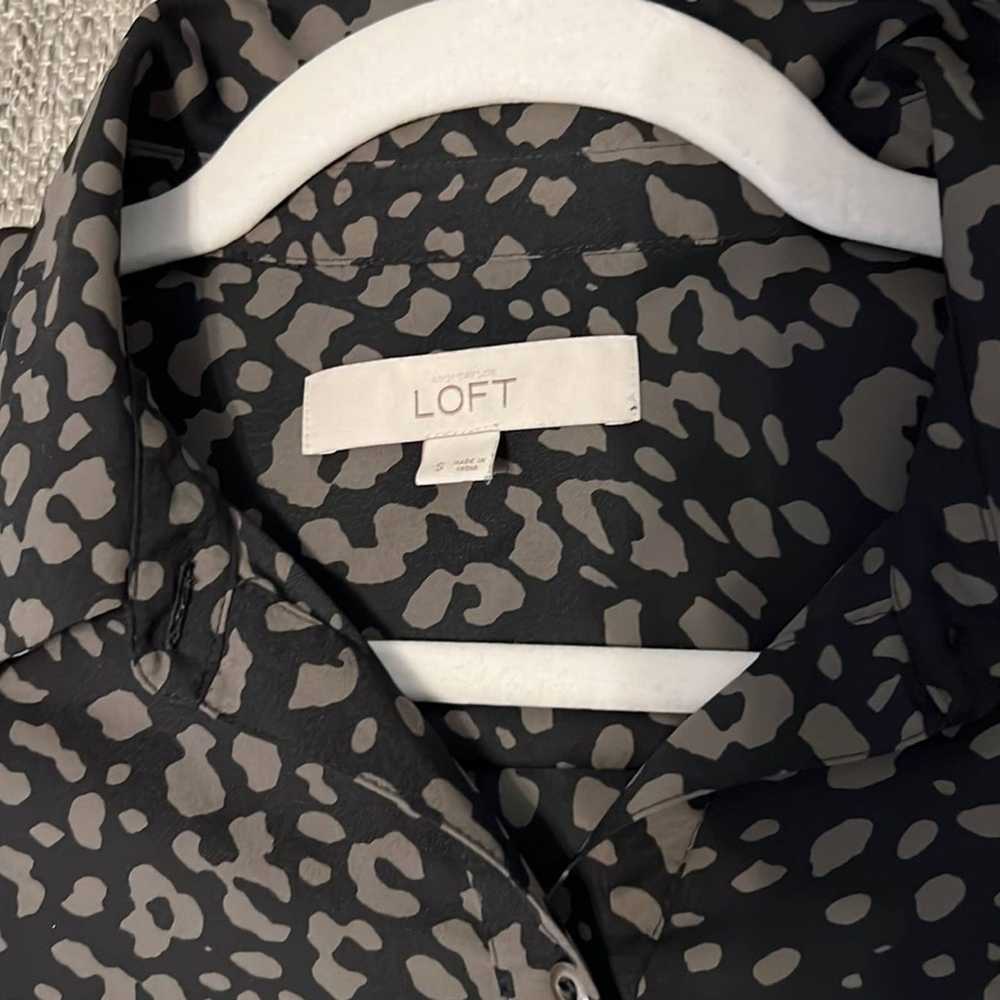 Loft Ann Taylor Loft Dress Black & Tan Leopard Sh… - image 5