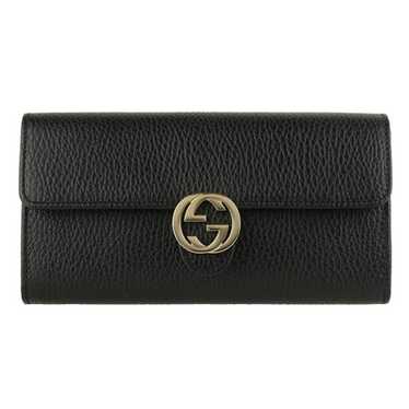 Gucci Gucci Folio Long Wallet Outlet Leather Black
