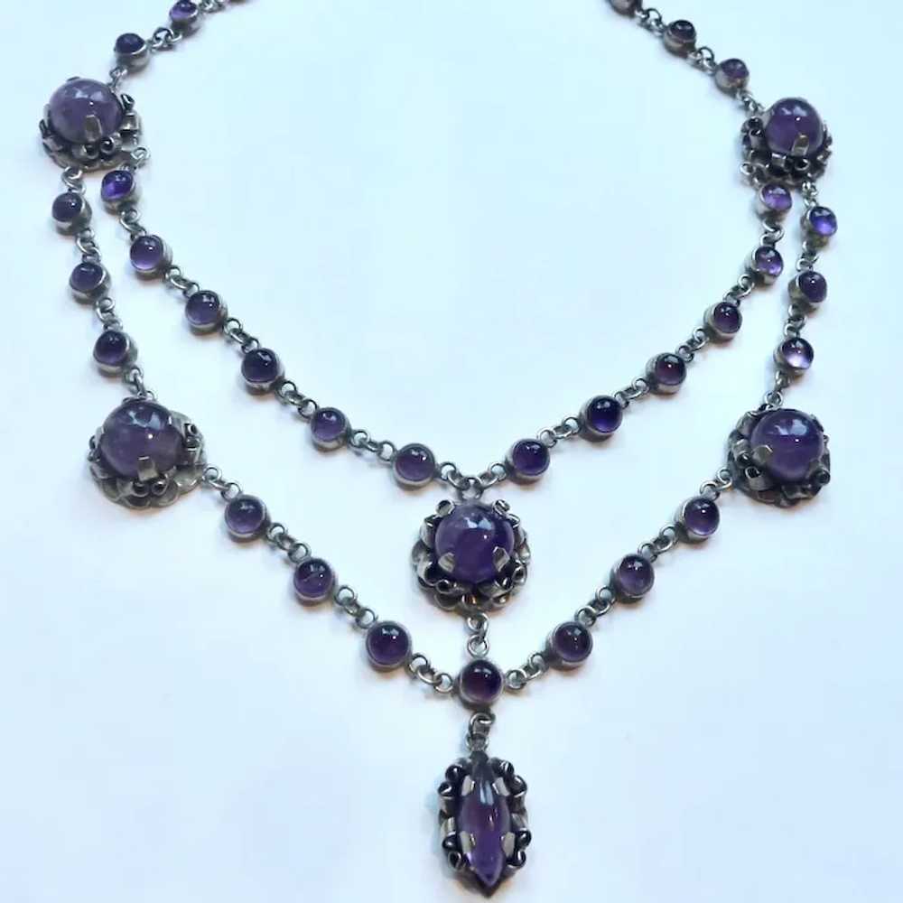Exceptional Sterling Silver 925 & Amethyst Swag D… - image 2