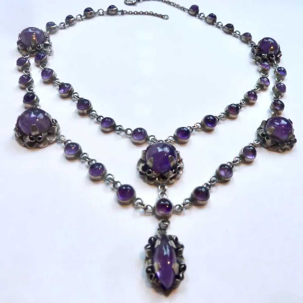 Exceptional Sterling Silver 925 & Amethyst Swag D… - image 3