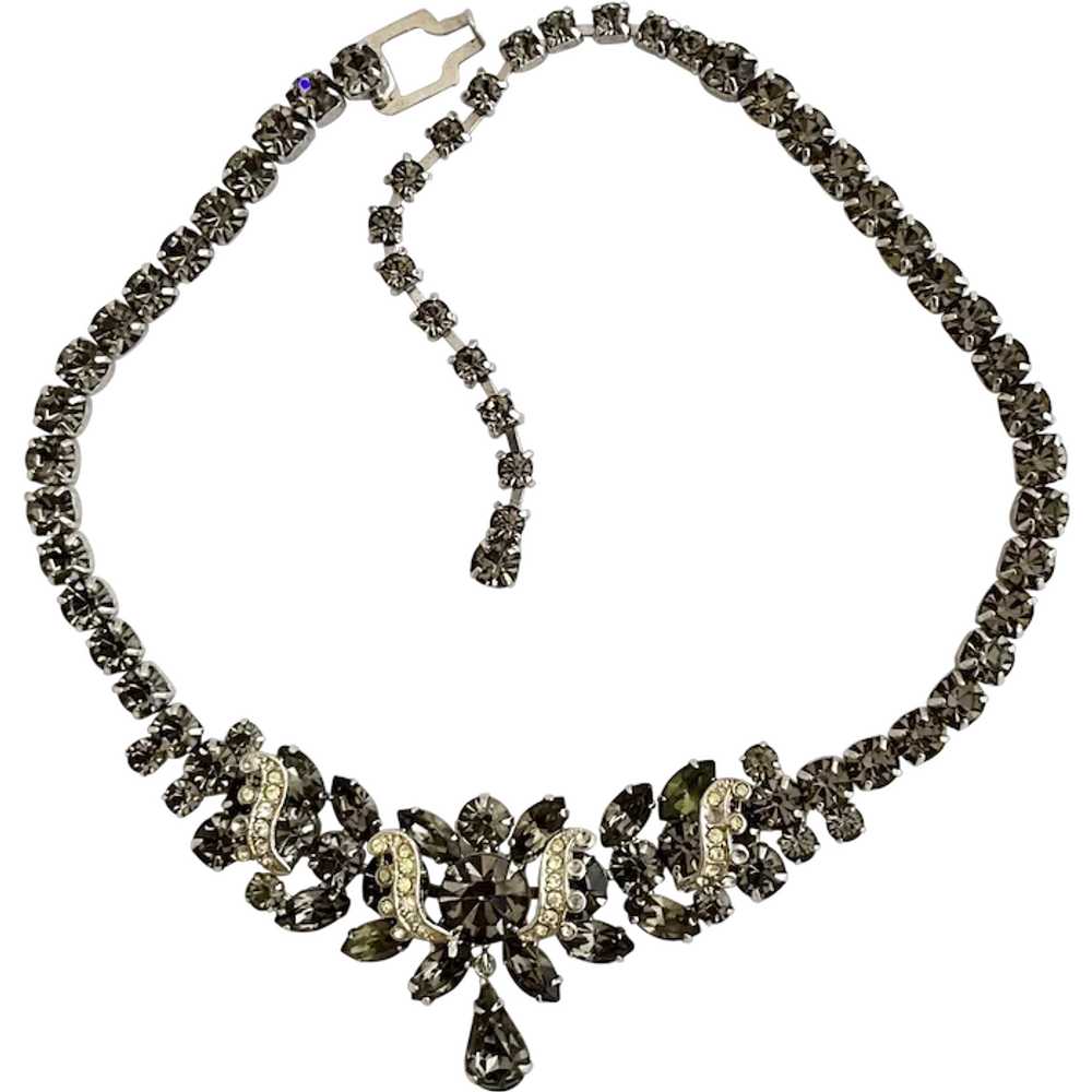Vintage Weiss "Black Diamond" Necklace with Teard… - image 1