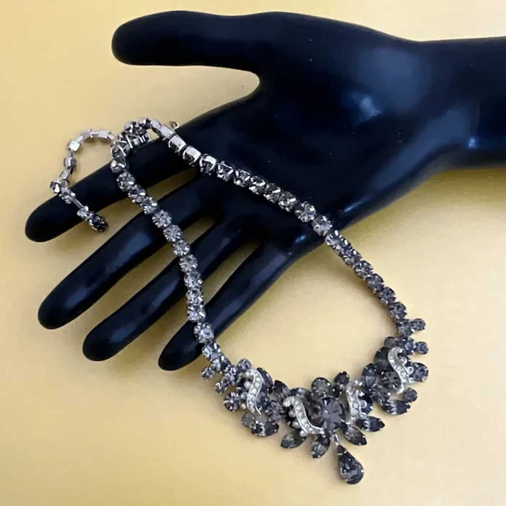 Vintage Weiss "Black Diamond" Necklace with Teard… - image 5