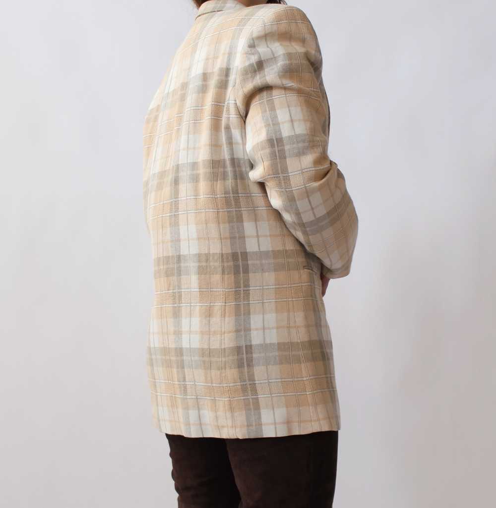 90s Oatmeal Linen Blend Blazer - image 4