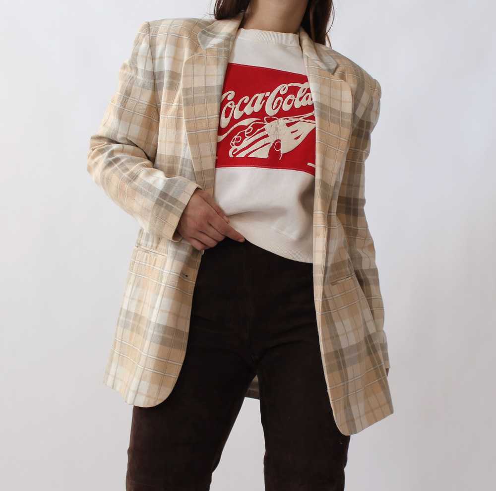 90s Oatmeal Linen Blend Blazer - image 6