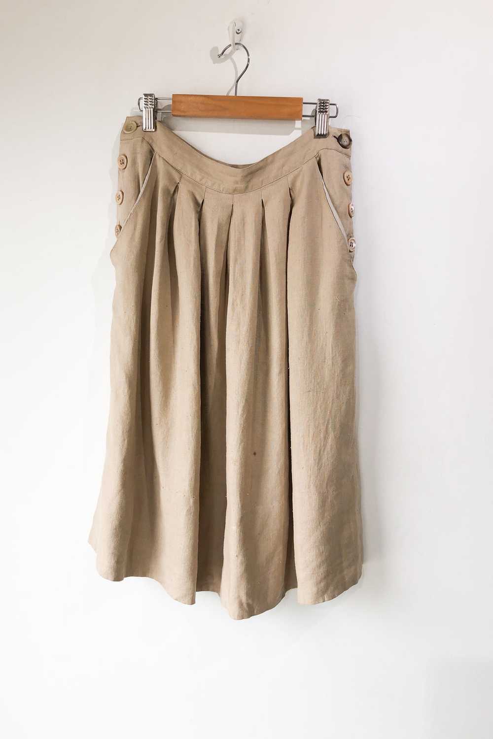 Vintage Lloyd Williams Khaki Pleated Skirt - image 1