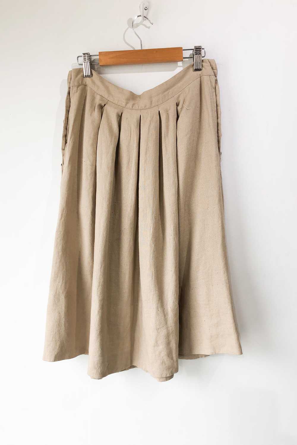 Vintage Lloyd Williams Khaki Pleated Skirt - image 2